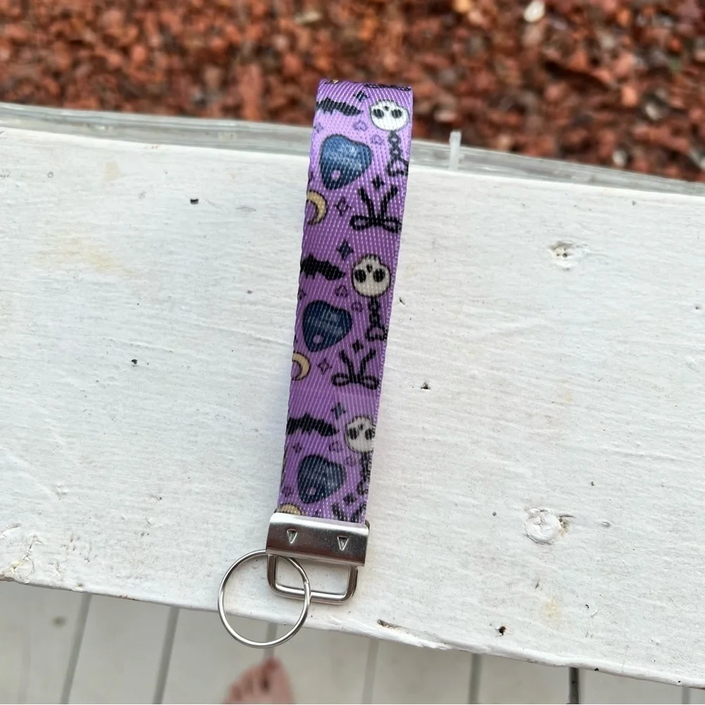 Handmade Pastel Goth Purple Keychain Wristlet